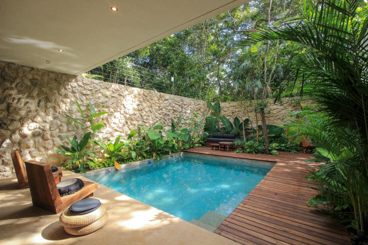 Elegant Boho Style Villa Jungle Views In Rooftop Deck & Outstanding Raw Pool In Holistika トゥルム エクステリア 写真